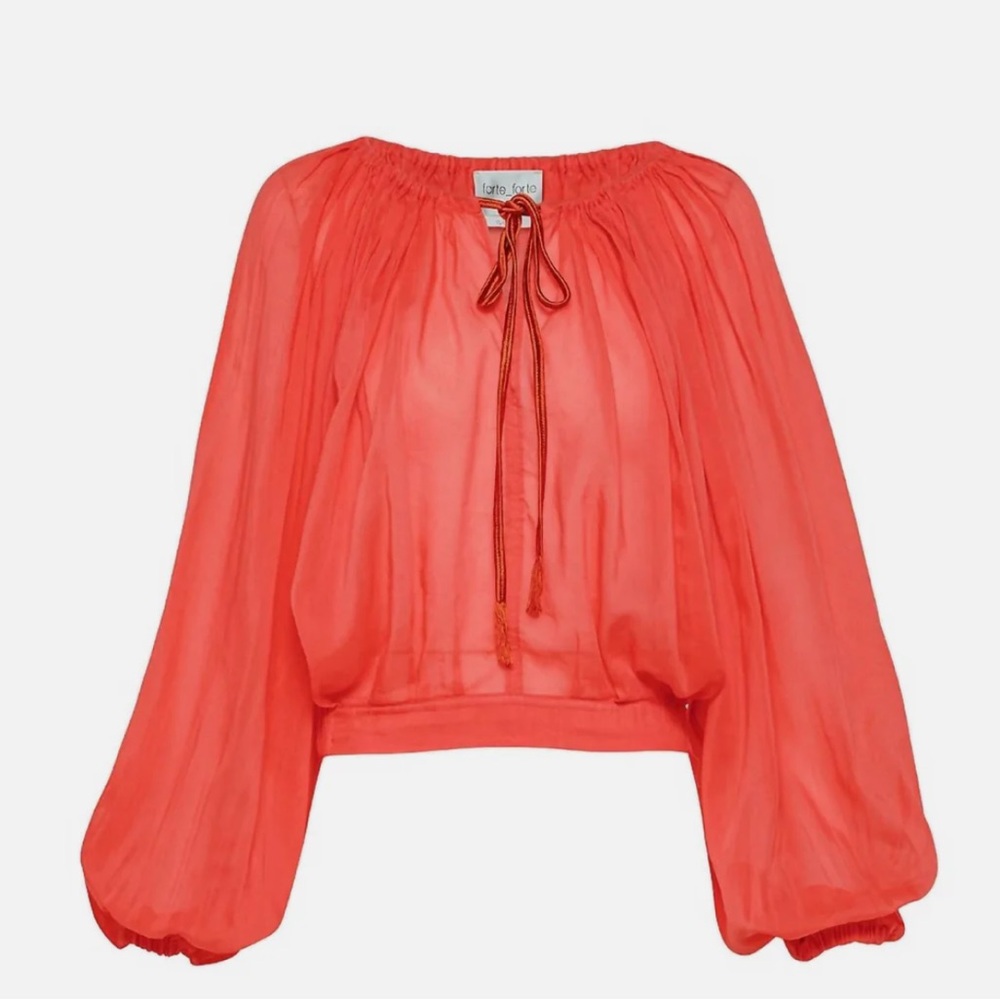 Forte Forte Cotton Silk Voile Half Sleeves Bohemian Shirt In Lips size XS